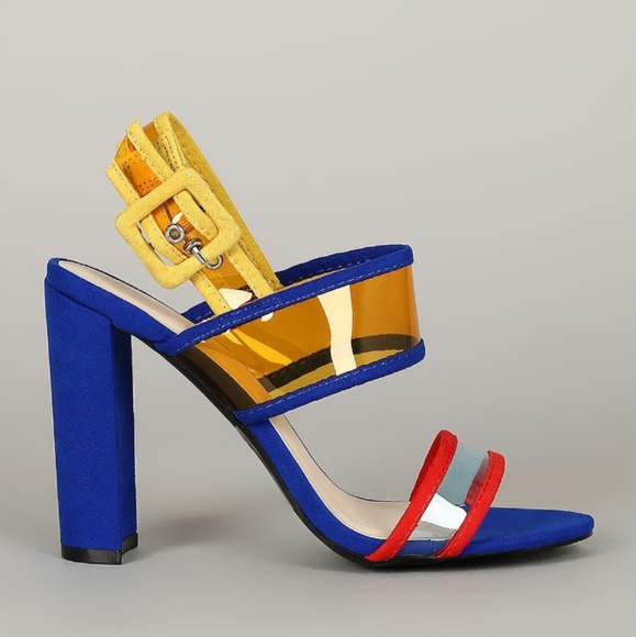 Last Size 6 💕Open Toe Clear PVC Slingback Heel - Picture 3 of 8